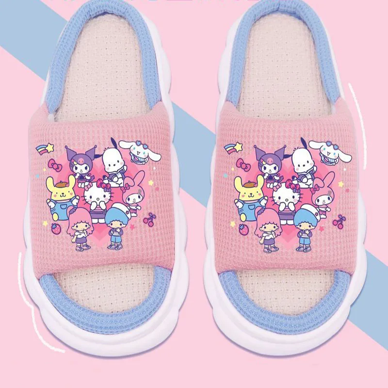 

Новинка 2023, Симпатичные Светящиеся тапочки из аниме Hello Kitty Sanrio Cinnamoroll Kuromi, домашние Нескользящие тапочки, подарки для девочек, детские игруш...