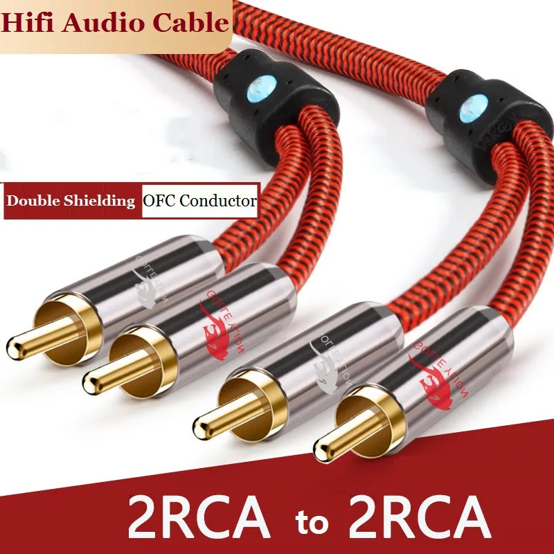 

Hifi Audio Cable 2 RCA to 2 RCA Male Jack for Amplifier CD DVD TV Soundbox Home Stereo System Shielded Cords 1m 2m 3m 5m 8m