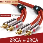 Hi-Fi аудиокабель 2 RCA на 2 RCA Штекерный разъем для усилителя CD DVD TV Soundbox домашняя стереосистема экранированные шнуры 1 м 2 м 3 м 5 м 8 м
