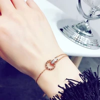2022 trendy shiny circle crystal circle roman numeral bracelet for woman stainless steel bracelet woman jewelry not fade