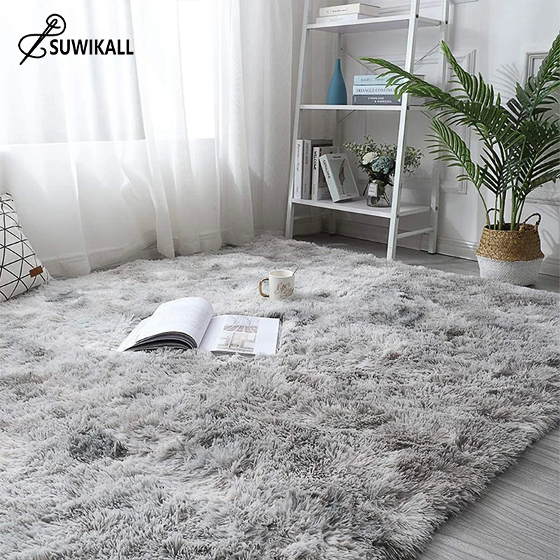 

Fluffy Rugs Tie Dyed Carpet Floor Mats For Bedroom Living Room Dorm Home Bright Warm Area Rug Carpet Hallway Mat