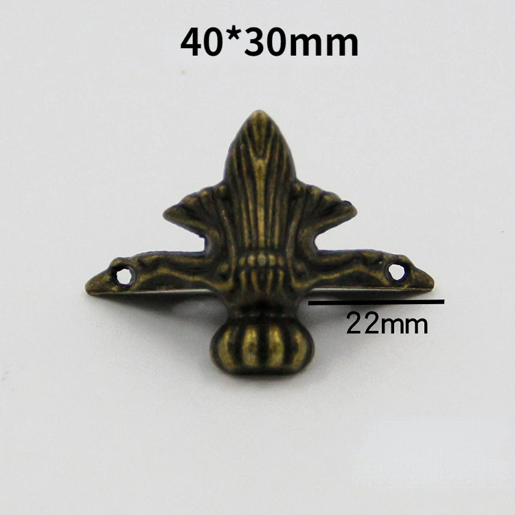 

4 шт. античный латунный сундук для ювелирных изделий, деревянная коробка, шкаф, декоративная защита для ног, угловая защита, металлические поделки для мебельной фурнитуры