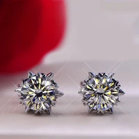 new earrings classic six claw snowflake design fashion zircon earrings simple elegant diamond earrings