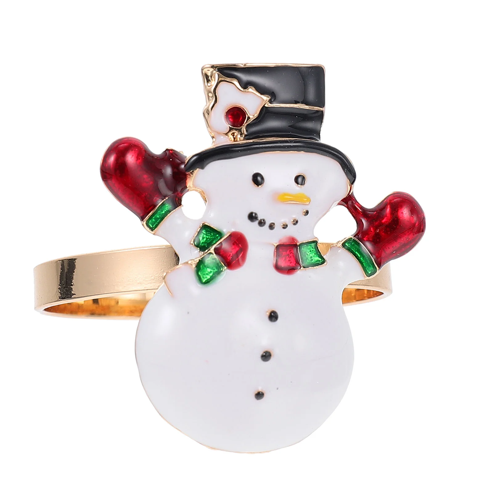 

Napkin Ring Christmas Holidaytable Decor Garment Buckle Banquet Winter Circle Linen Snowman Alloy Dining Jewerly Holders Rings