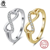 orsa jewels infinity wedding rings for women romantic 925 sterling silver shiny cubic zirconia finger rings jewelry sr272
