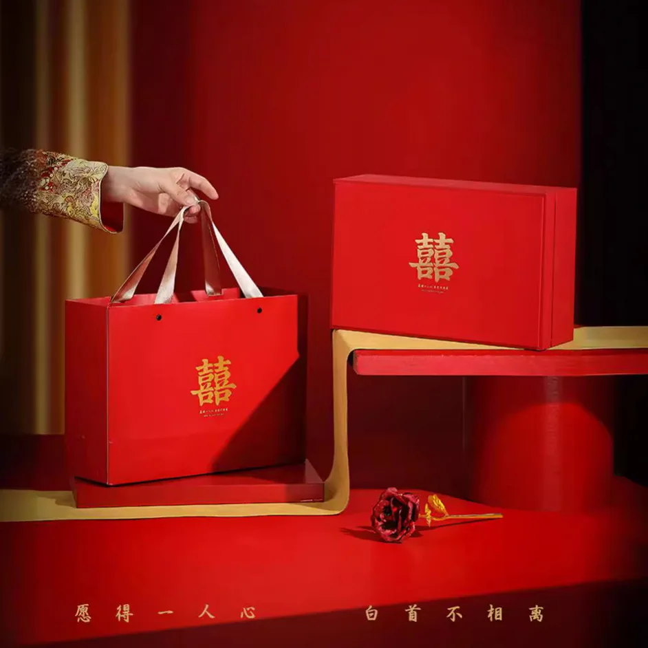 Свадебная сменная чашка набор для чайной церемонии поднос Xi чаша красные