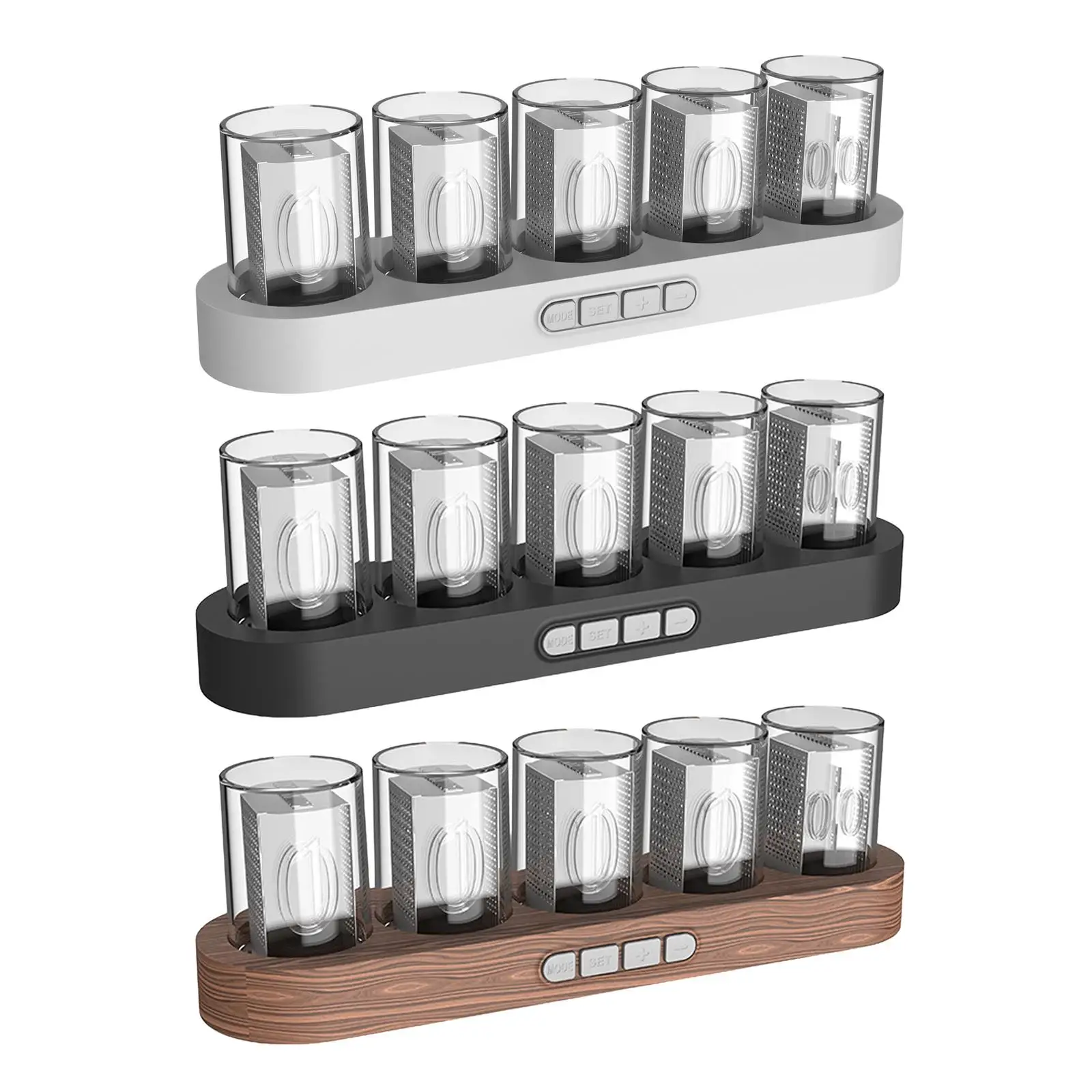 RGB Nixie трубчатые часы, светодиодные настольные часы, будильник, креативные подарочные часы с питанием от USB, меняющие цвет, регулируемые светящиеся трубки для украшения RGB Nixie трубчатые часы, светодиодные настольные часы, будильник, креативные подарочные часы с питанием от USB, меняющие цвет, регулируемые светящиеся трубки для украшения