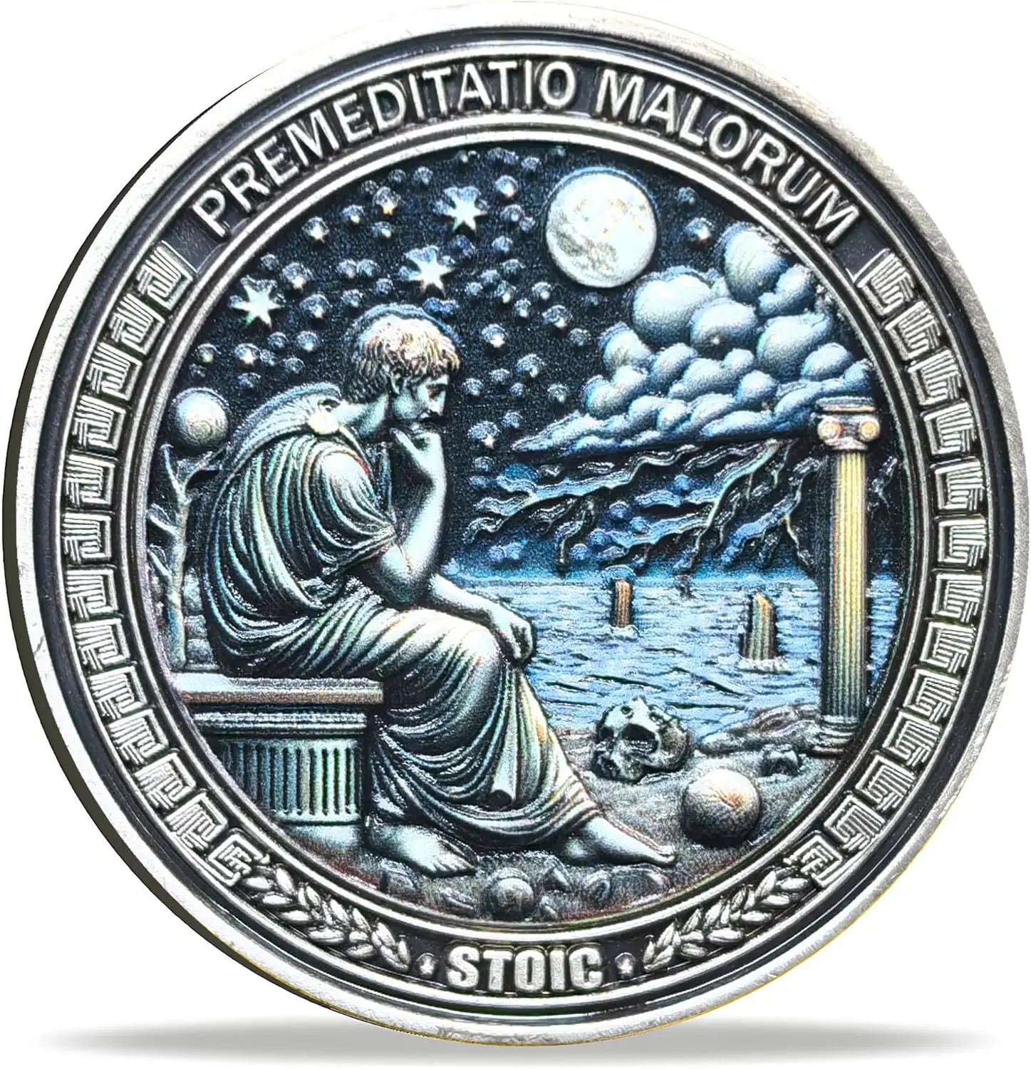 

Металлическая монета Premeditatio Malorum Seneca