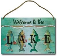 losea welcome to the lake front door decoroutdoor rustic hanging wood farmhouse porch decorations for home
