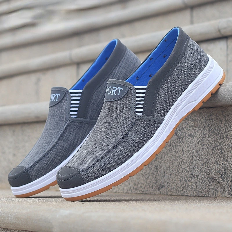 

Мужская обувь, уличные повседневные кроссовки для телефона, новые модные Лоферы без шнуровки на плоской подошве, Мужская холщовая обувь