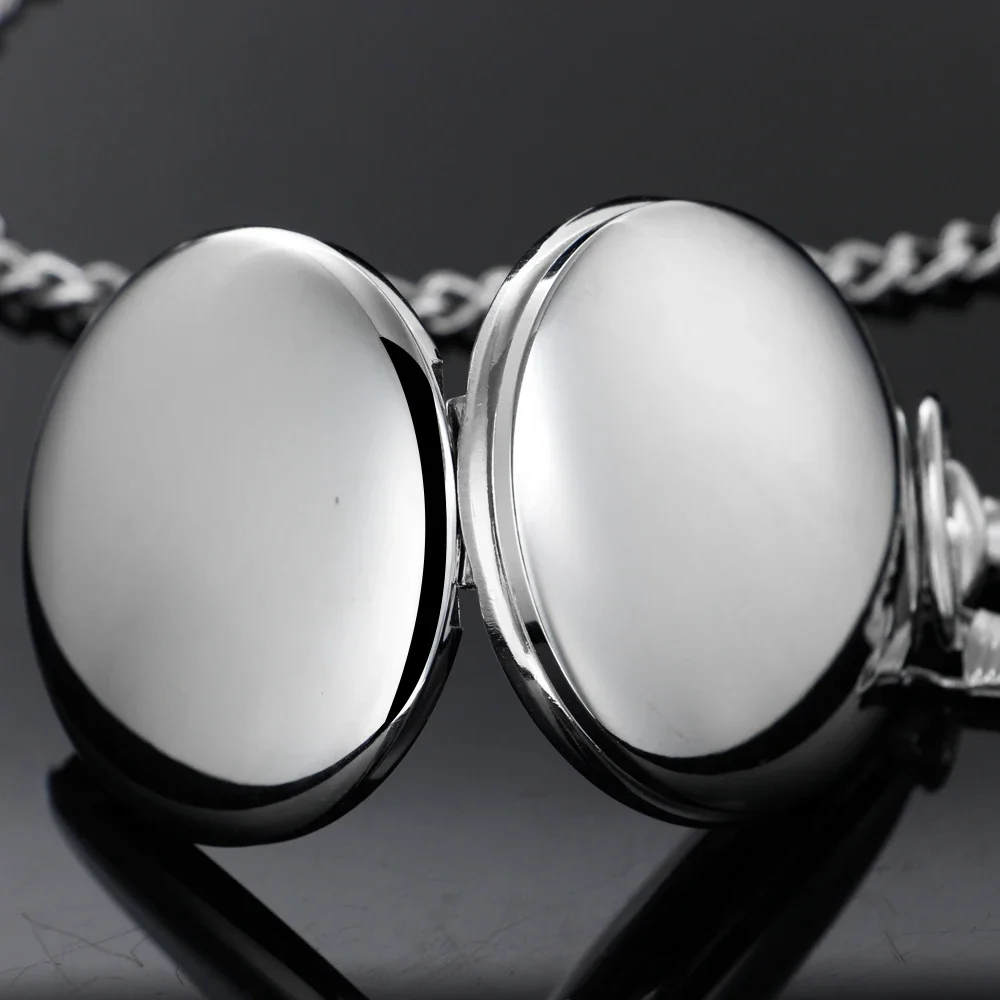 Серебряные гладкие кварцевые карманные часы романтическое звездное небо Луна