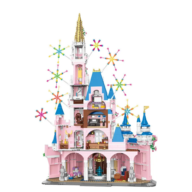 

City Fairyland Mini Block Pink Fairy Tale Princess Castle Assembly Build Brick Educational Toys for Girls Gifts