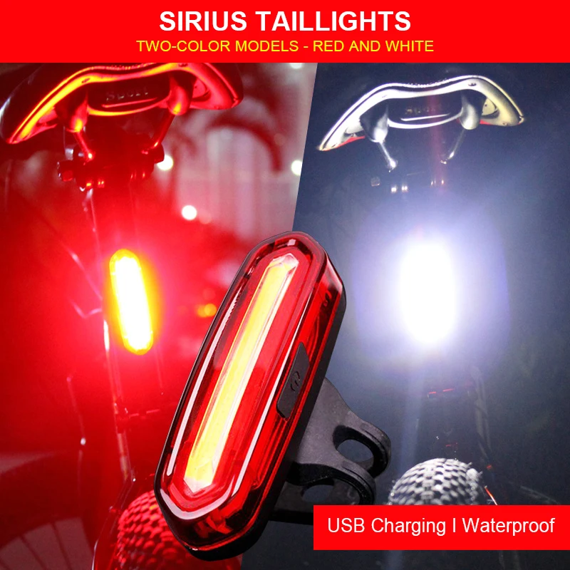 

USB Rechargeable Waterproof Mountain Bike Lamp Warning Cycling Taillight Bike LED Headlight Tail Light For Electric Scooter