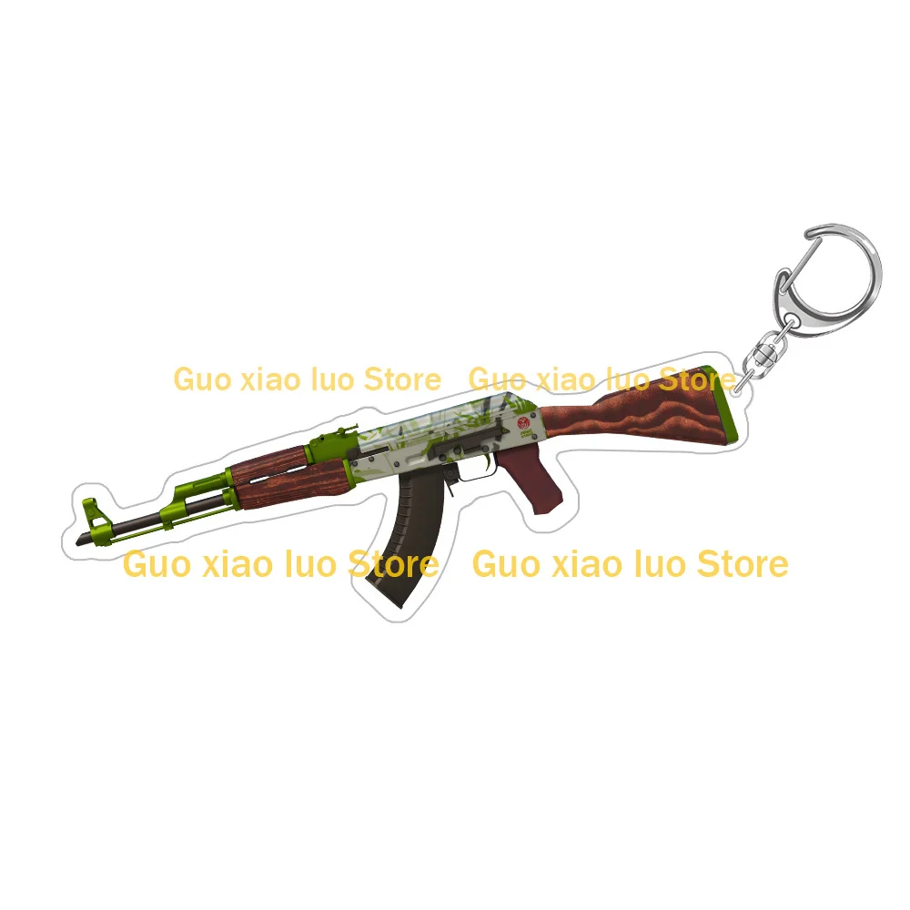 Фото Брелок-подвеска для сумки Counter-Strike 2: скины AK-47 (Bloodsport, Wild Lotus, Ice Coaled, Asiimov, Fire Serpent, Hydroponic) из акрила. Игрушка. №2