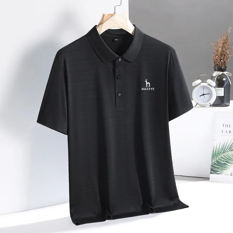 Summer Golf Short Sleeve Men Polyamide fabric Ice silk fast dry Elastic Casual Half Sleeve T-shirt Clothes Men's golf Polo Shirt