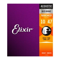 6pcs folk guitar strings set smooth super light anti rust steel strings for elixir 11002 10 47