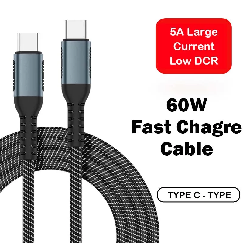 

LokFo 60W Fast Charge Type C to Type C Metal Shell Nylon Braided Cable