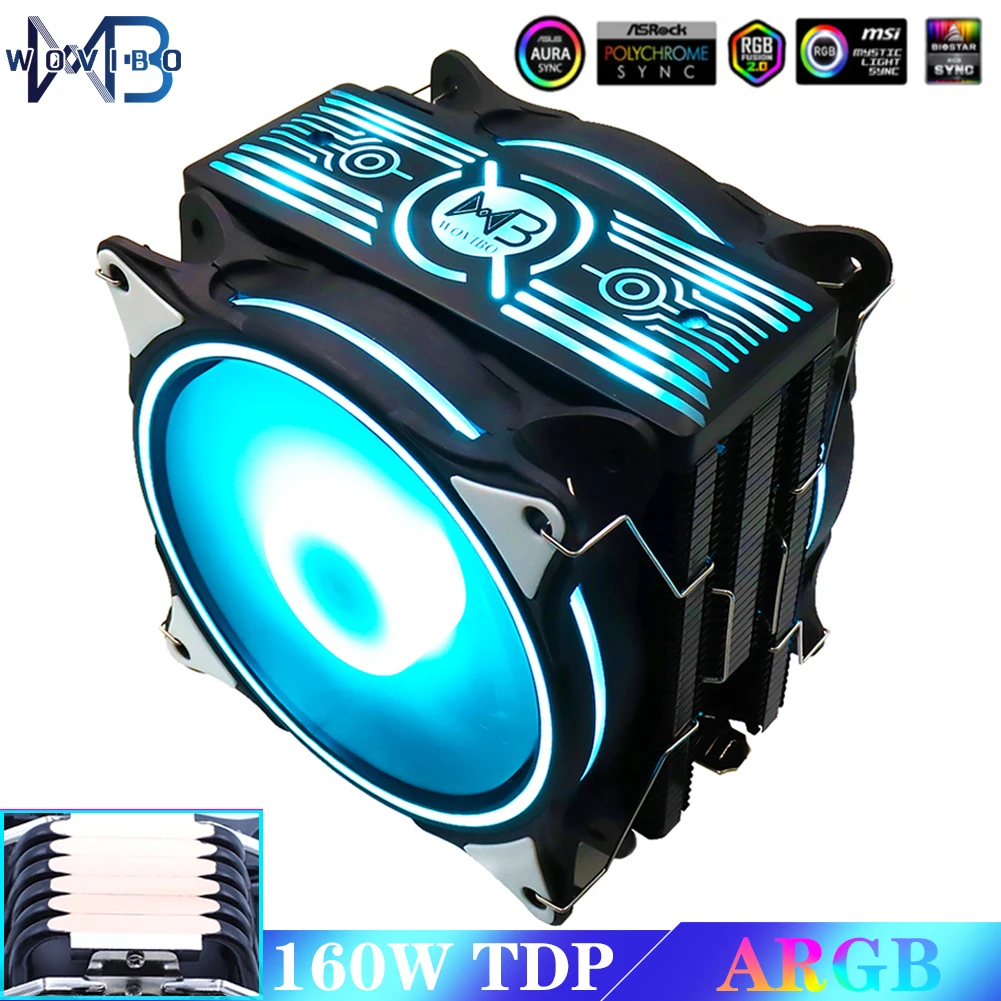 Ventilador com Refrigeração para Cpu Ventilação 120 mm 4pin para Lga 1150 1151 1155 1200 1366 v3 X79 X99 Amd Am4 Ventiladores Placa Mãe 2011 w Tdp Ventiladores e resfriadores