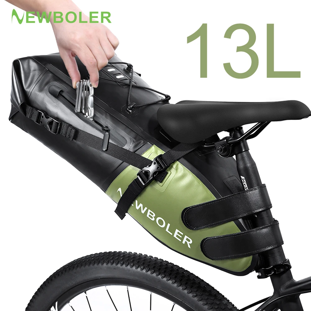 

Bike Bag Waterproof 13L Large Capacity Bicycle Frame Holder Saddle Bag Cycling Foldable Tail Rear MTB Road Trunk Bikepacking