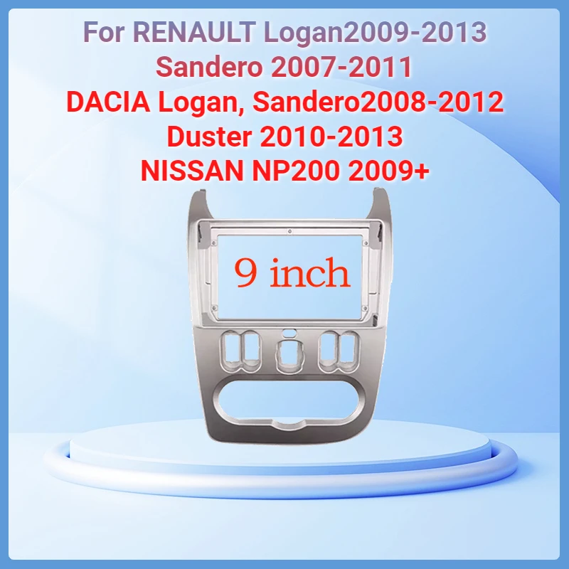 2 din Car Radio Fascia for RENAULT Logan Sandero DACIA Duster Double din Radio Fascia Frame Adapter CD Panel Dash Trim Bezel
