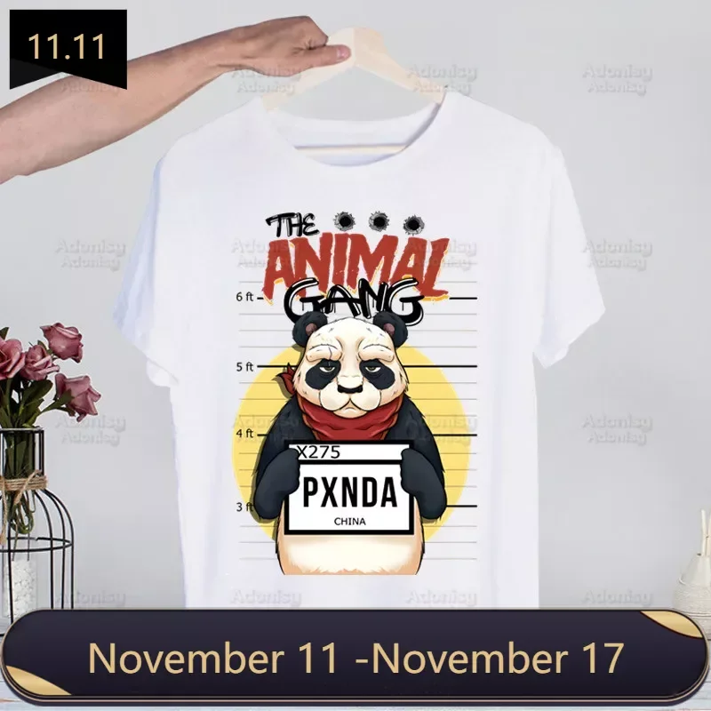 

All I Want To Do Is Panda No Today Men Hip Hop Streetwear T Shirt Harajuku TShirts Short Sleeve Fashion T-Shirt Tops Tees