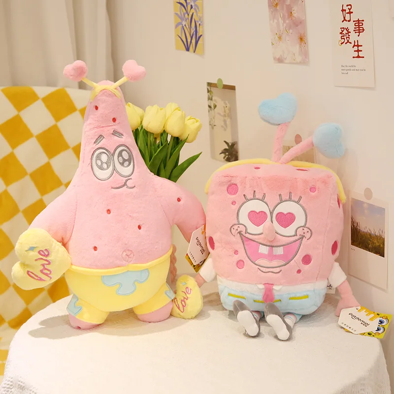 

Spongebob Patrick Star Cute Plush Doll Pink Valentine's Day Exclusive Kawaii Fluffy Soft Stuffed Toy Sweet Honey Confession Gift