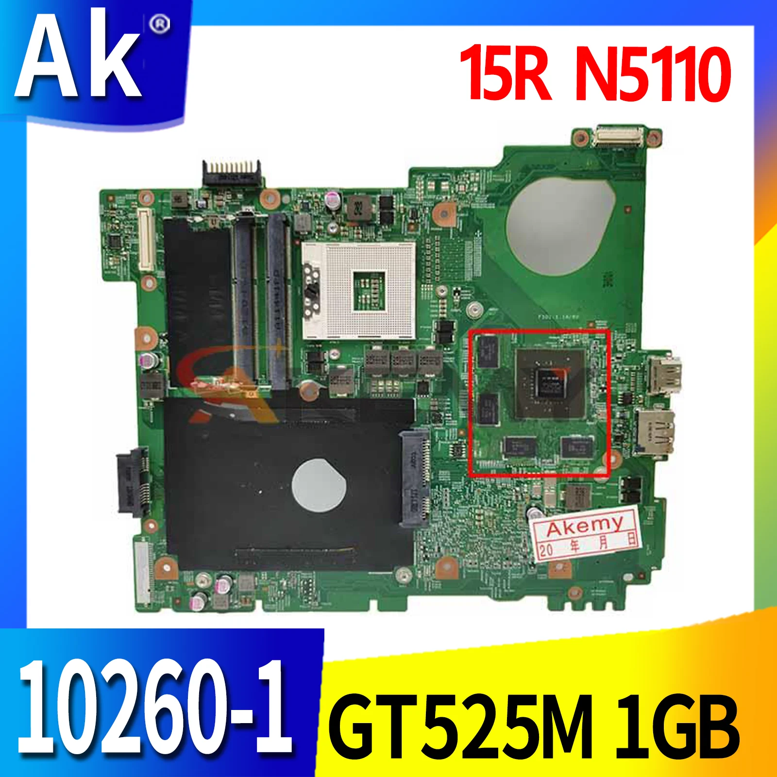 

CN-0J2WW8 0J2WW8 Laptop motherboard For DELL Inspiron 15R N5110 GT525M 1GB HM67 Notebook Mainboard 10260-1 N12P-GE-A1 DDR3