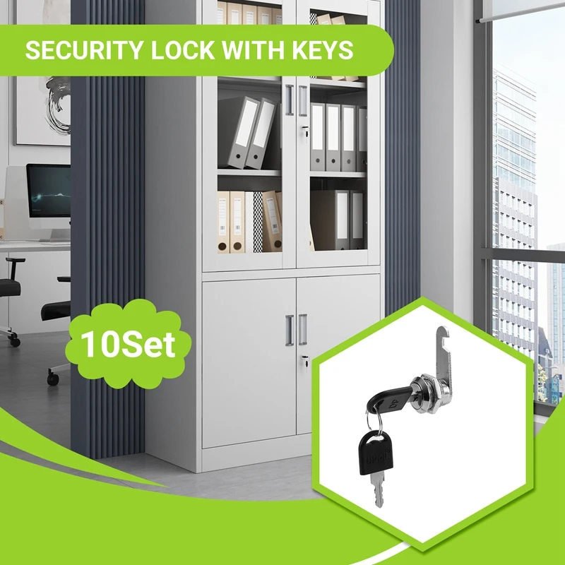 Новый замок безопасности металлический цилиндрический для шкафов и ящиков 16 мм 10