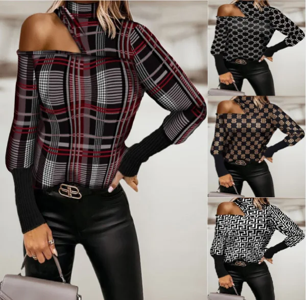 

Woman's T-shirt 2022 Spring and Summer New Fashion O-neck Printed Long Sleeve Casual Soft Thin Top