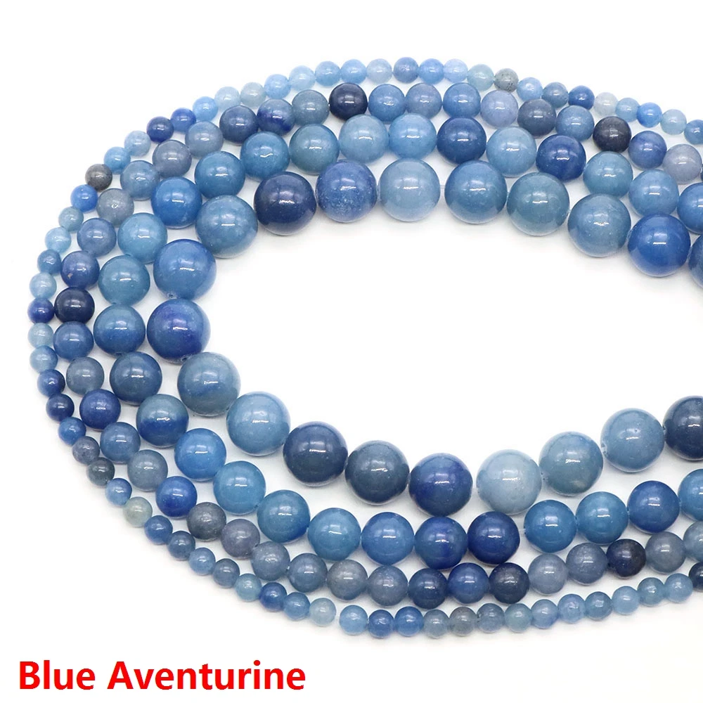 

Синий авантюрин 4 6 8 10 мм, круглые разделители для ювелирных изделий