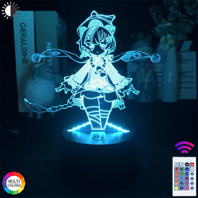 

Genshin Impac Qiqi Cosplay Figure 3D Night Light Anime Lamp For Children's Gift Bedroom Led Decorative Bedside Lamp