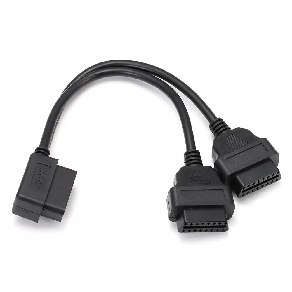 Разветвитель OBD2 черный длиной 30 см/12 дюймов 16-контактный прямоугольный