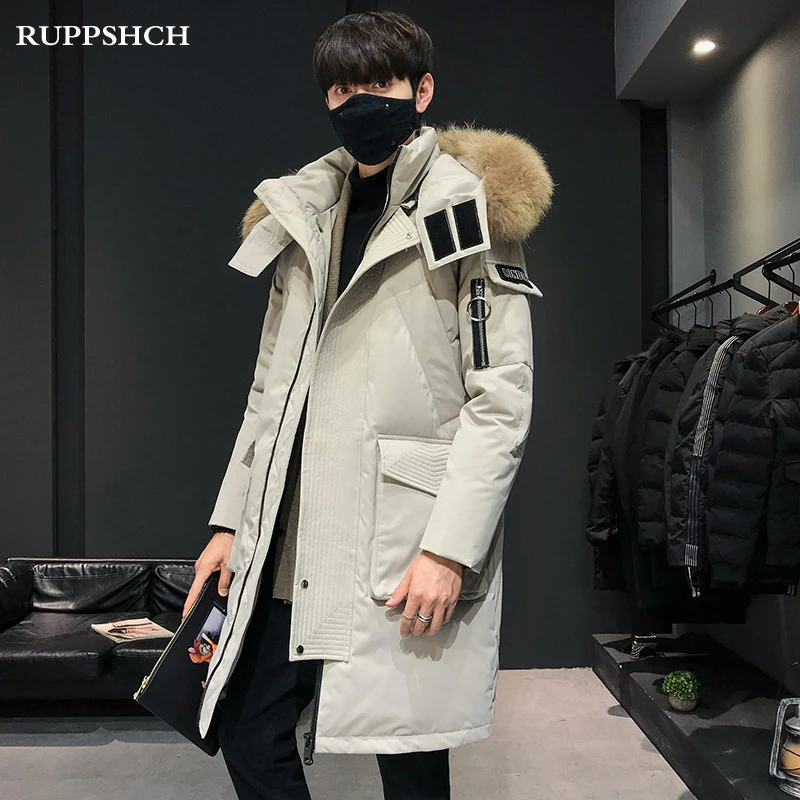 2022 New Winter Men Down Jacket Men Fur Collar Mid Length Length Thickened Warm Cold Proof High Quality Down Jacket Men Jacket
