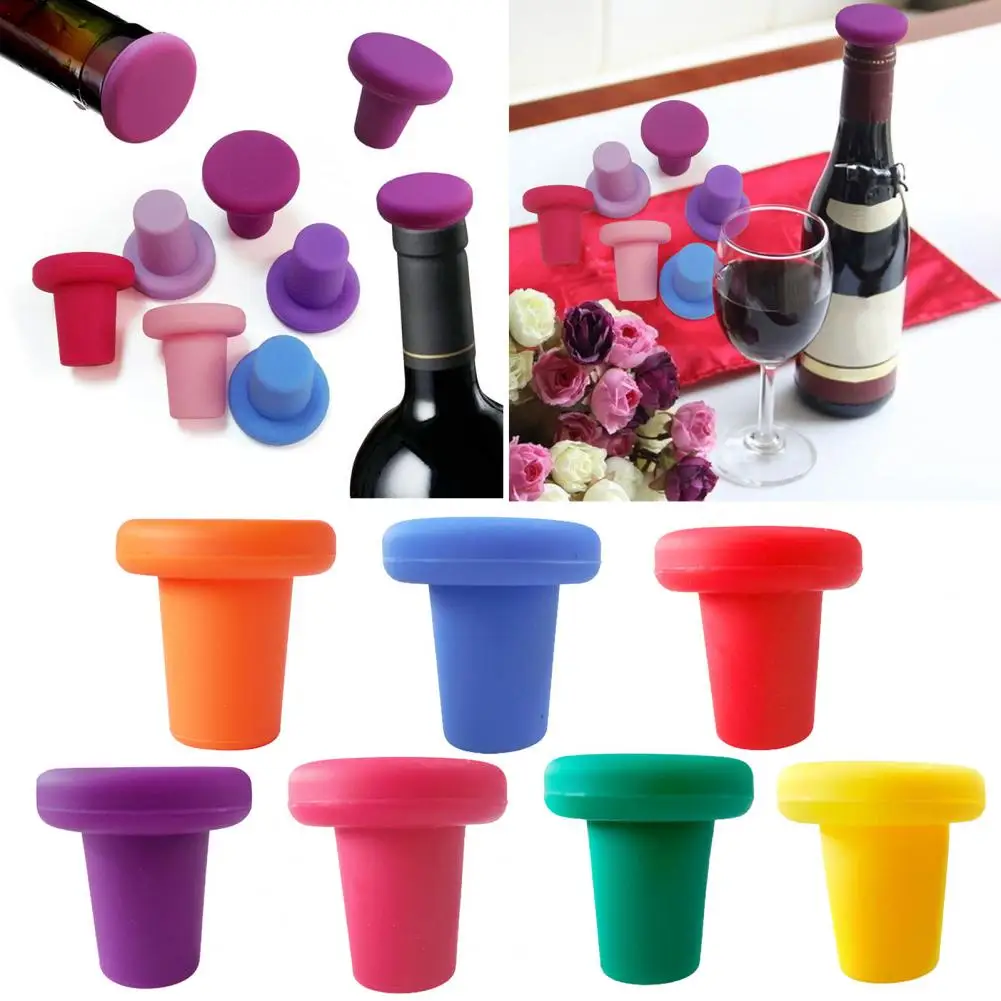 

Silicone Wine Stopper 5Pcs Healthy Dust-proof BPA Free Thicken Silicone Wine Stopper Bar Supply