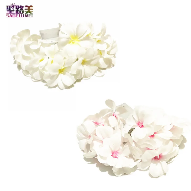 

10/20led Led Light string Plumeria Egg Flower Yellow/Pink core White light for Wedding Christmas Party Garland fairy fancy Decor