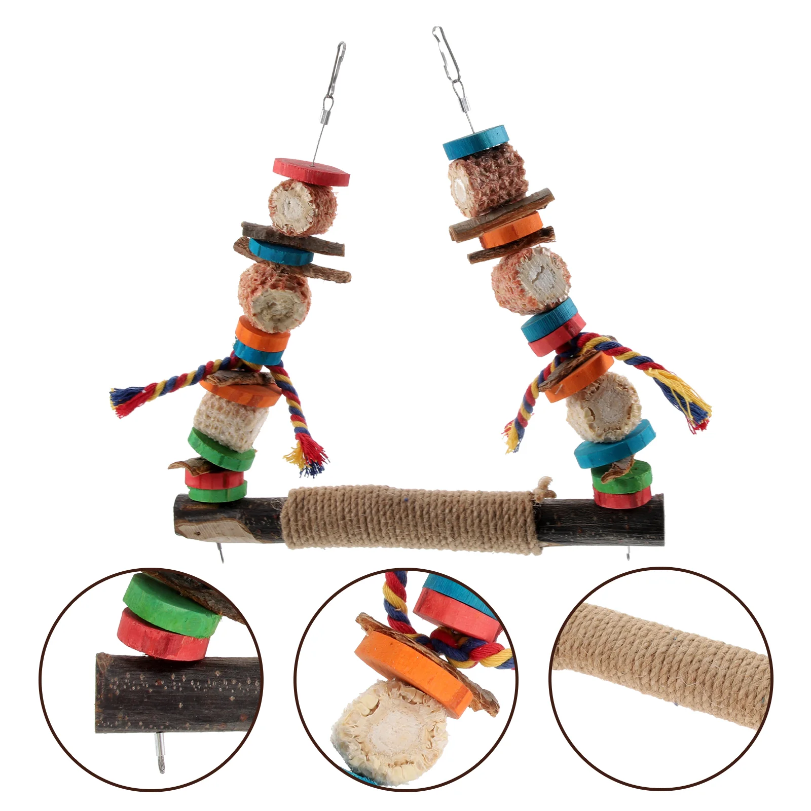 

Pine Cones Bird Chew Toys Funny Parrot Hanging Teething Chewing Foraging Wooden