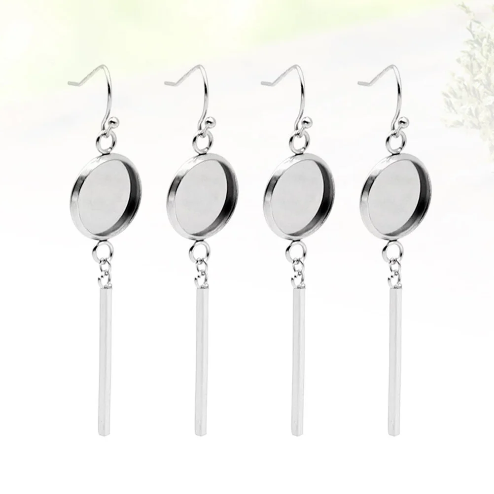 Hanging Plate Earring Pendant Stainless Steel Bezel Setting Tray DIY Jewelry Making