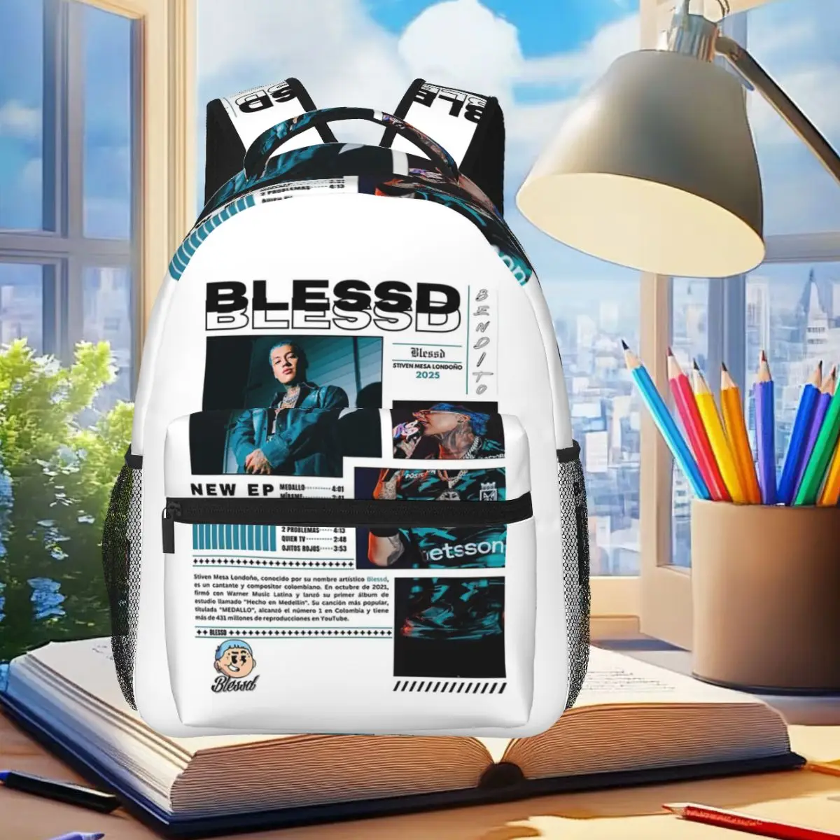 Фото Рюкзак с графическим рисунком Rapper Blessd Tour, студенческая сумка для книг для мальчиков и девочек, детская школьная сумка, сумки на плечо для ноутбука для мужчин и женщин №1
