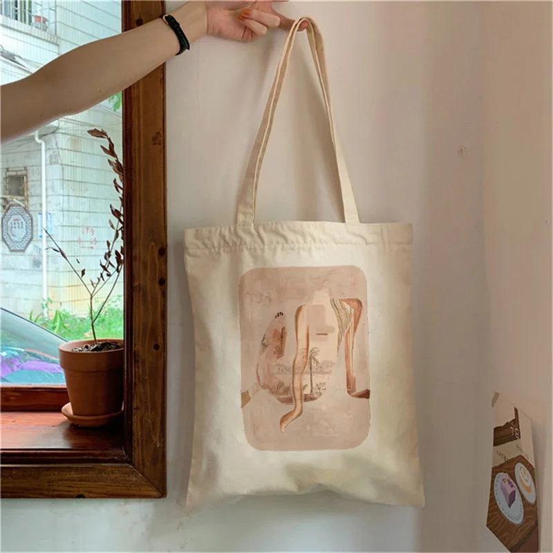 

Kawaii Веселая сумка для покупок с мультяшным принтом Harajuku модная сумка для покупок Холщовая Сумка для покупок женская сумка на одно плечо жен...