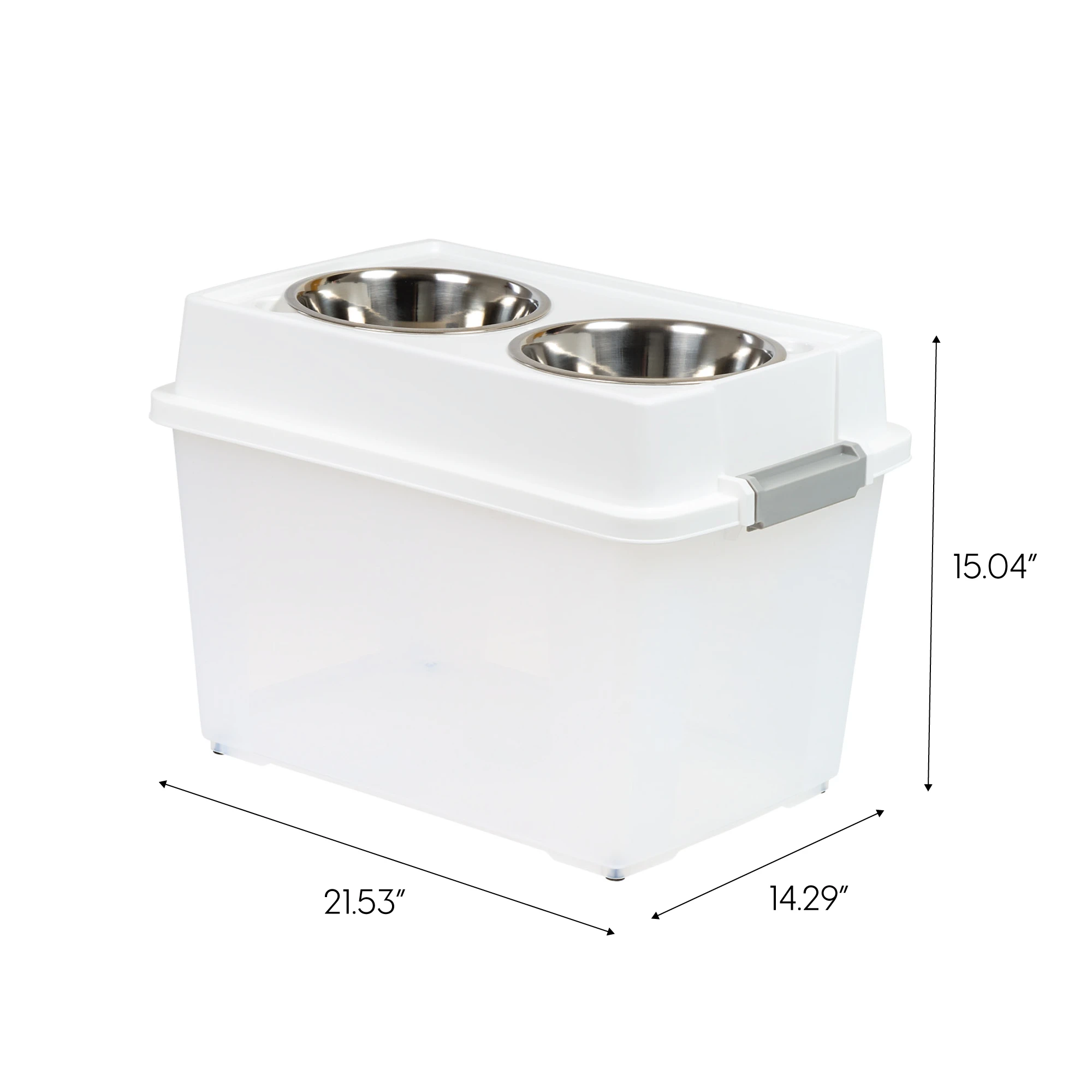 

USA, 45 Quart Airtight Elevated Feeder Storage Container, White
