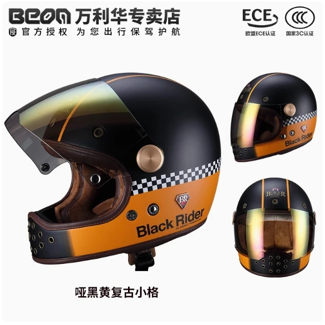 

BEON анфас шлем из углеродного волокна для мотокросса BR50 стекловолокно винтажные мотоциклетные профессиональные ретро шлемы DOT одобрение ECE