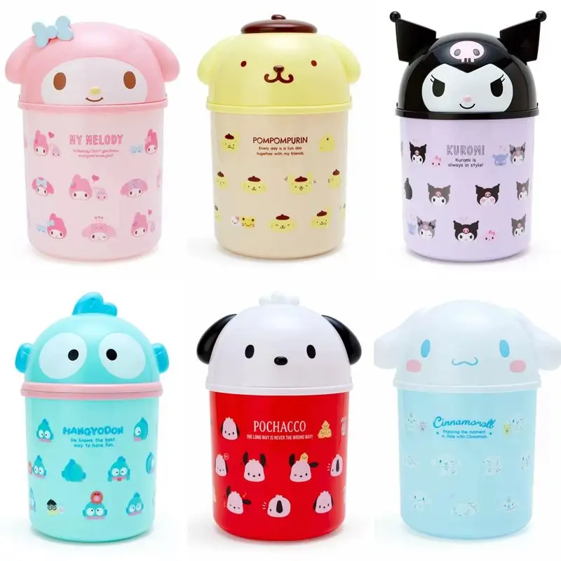 

Sanrio Kawaii аниме Kuromi My Melody Cinnamoroll откидная мусорная корзина Настольный контейнер для хранения мусора для спальни милый мультяшный держатель для ручек подарок
