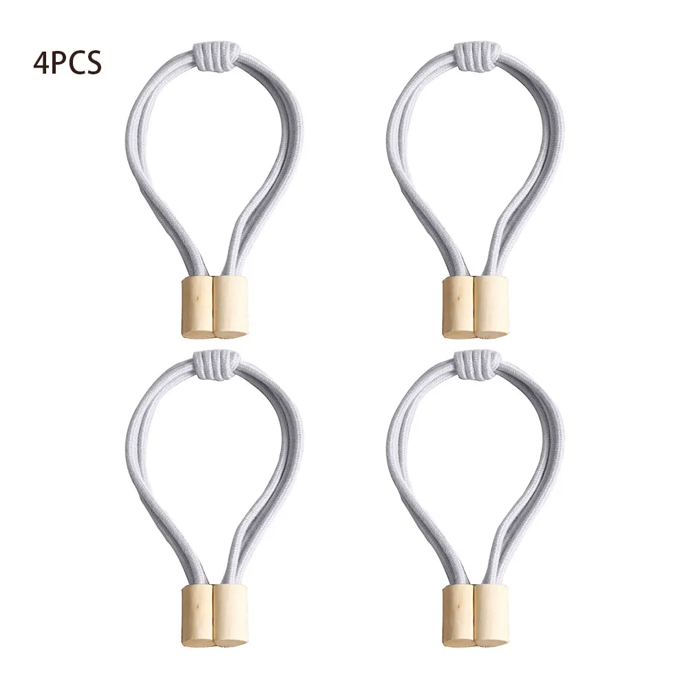 

4pcs Bedroom Draperies Indoor Curtain Tieback Practical Easy Use Room Accessories With Magnet Cotton Rope Buckle Home Decoration