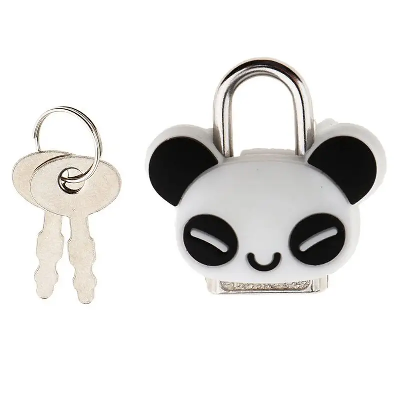 

Security Lock Mini Padlock Animal Cute Doll Cartoon Lock With Key - Panda