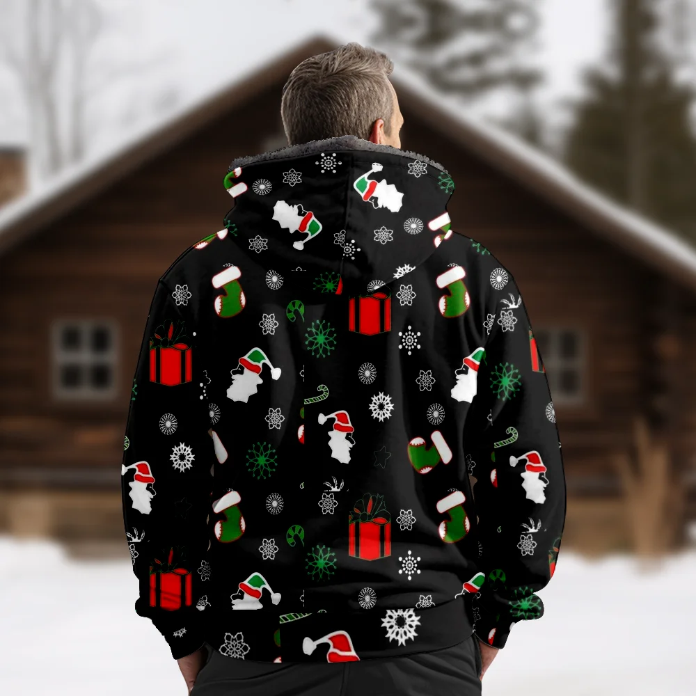 Мужские зимние куртки пальто рождественский подарок хлопковая одежда с узором