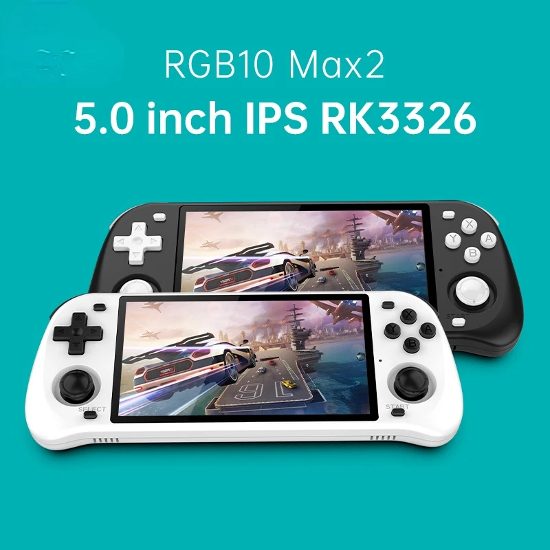 

POWKIDDY RGB10max2 Retro Handheld Game Console Open Source System RGB10 Max2 Game Players 3D Rocker RK3326 5-Inch IPS Screen
