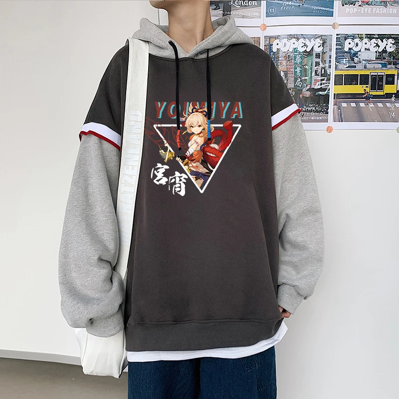 

Funny Open World Adventure Game Genshin Impact Kawaii Naganohara Yoimiya Hoodies Fashion Winter Casual Men Women New Sweatshirt