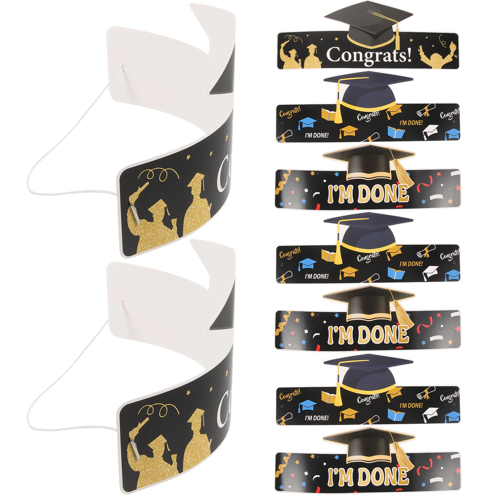 

Graduation Paper Hat Adults Graduates Decor Party Cap Adorns DIY Caps Hats Decors Favor