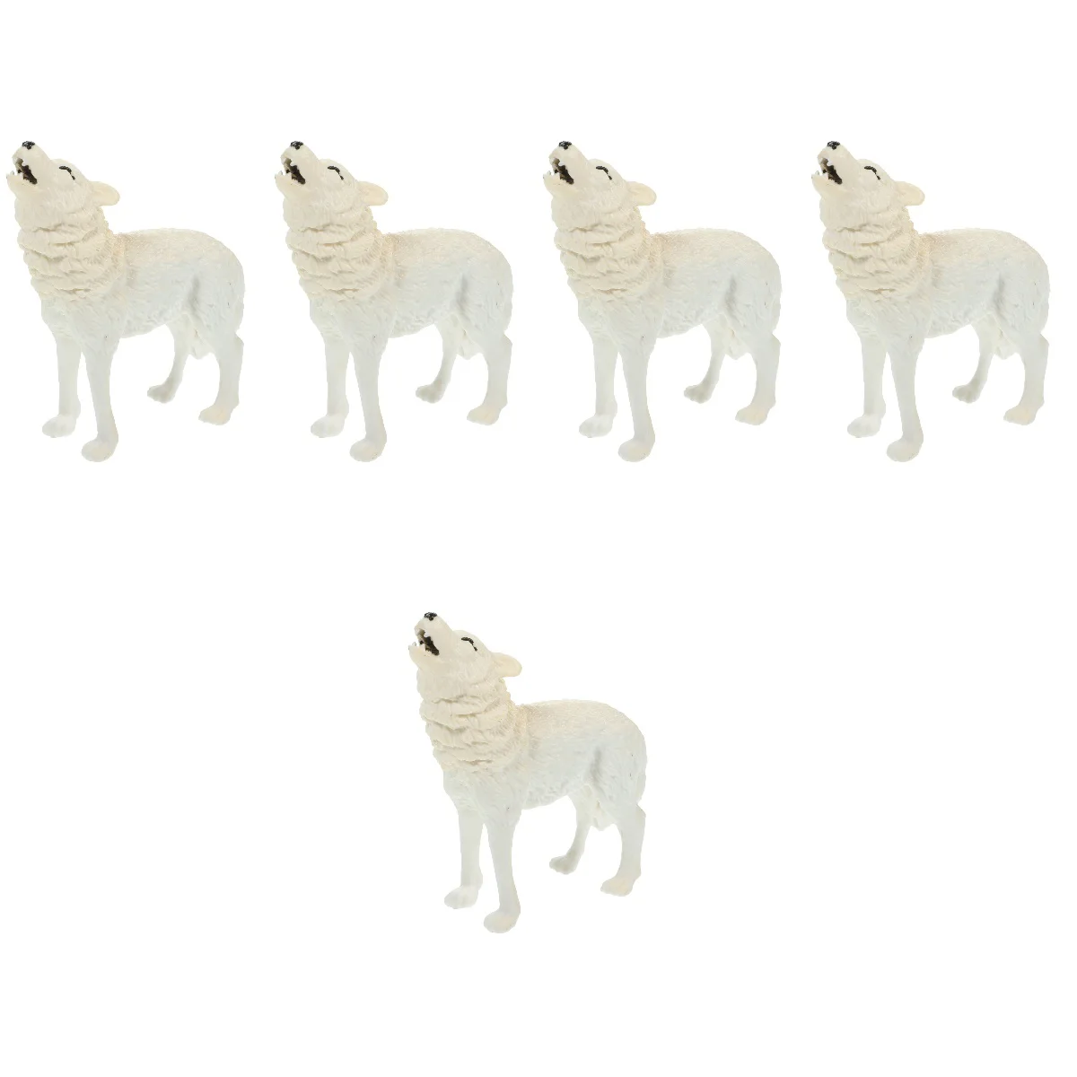 

5 PCS Wolf Model Toy Figurines Toddlers Plastic Playes Figures Decor Statue Models Kids Decorations Home Wildlife Animal