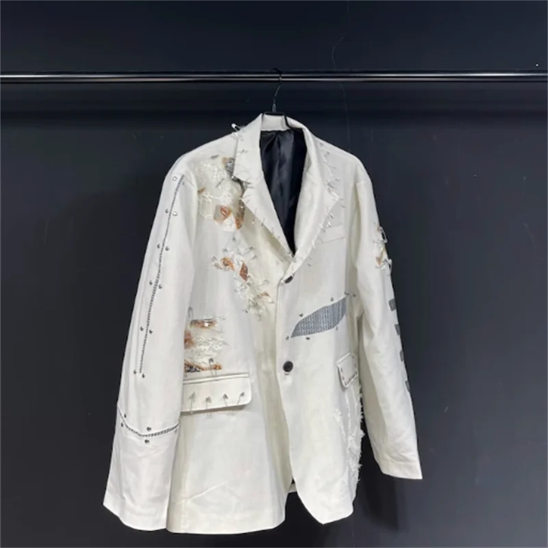 [Индивидуальный пошив] мужской пиджак низкого размера с нашивками для холодного